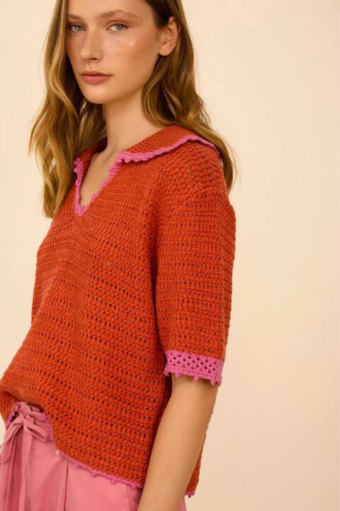 MEISÏE: POLO DE PUNTO CALADO