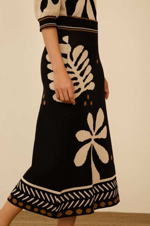 MEISÏE: FALDA PUNTO ESTAMPADA