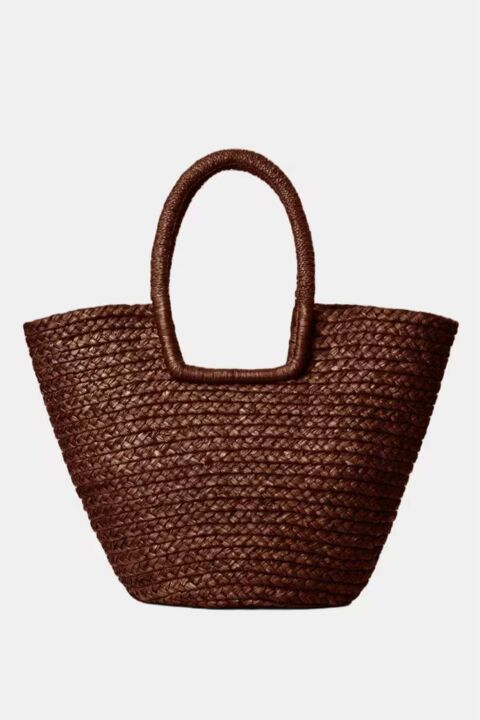 CAMALYA: Bolso rafia Eliona mocha