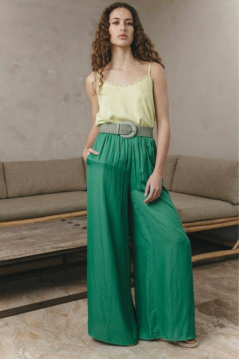 PANTALÓN VERDE PALAZZO | GRACE AND MILA