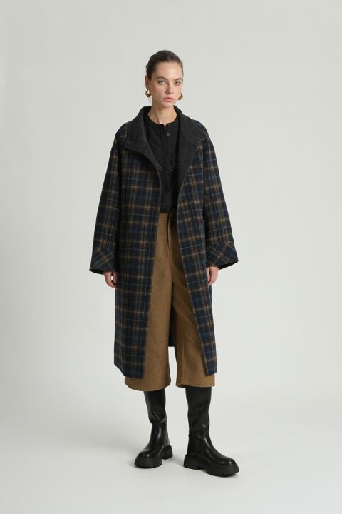 SEE U SOON: ABRIGO LARGO REVERSIBLE