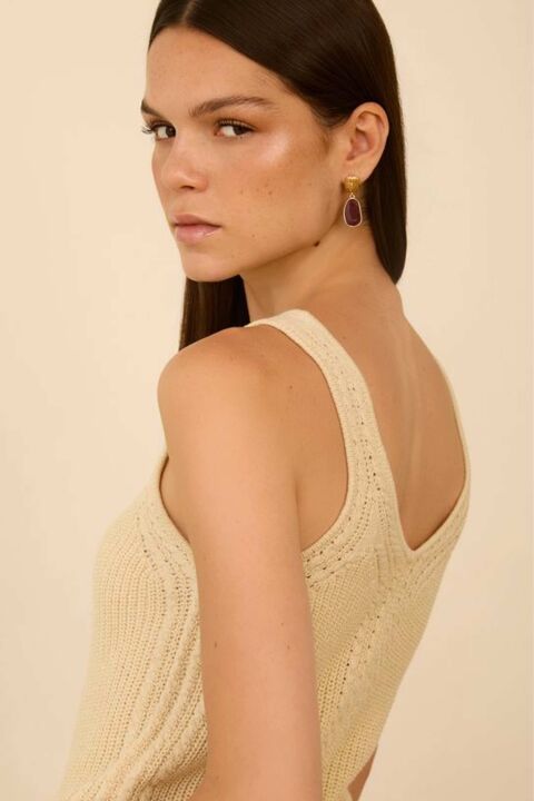 MEISÏE: TOP PUNTO TRENZADO BEIGE - 6-084ba.jpg