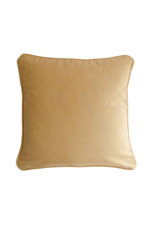 Funda Cojín Algodón Ocre Cuadrado
