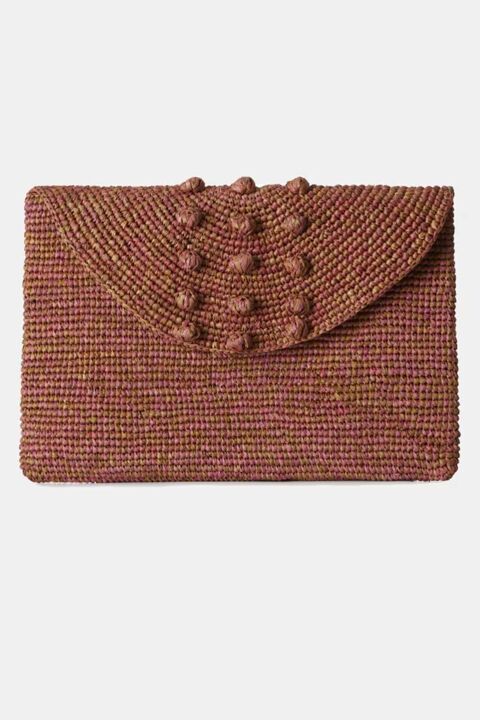 CAMALYA: Bolso rafia Naissa Marrón