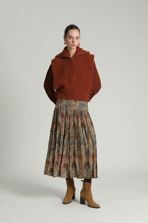 SEE U SOON: FALDA PERLA ESTAMPADA