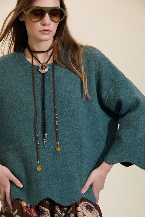 MEISÏE: JERSEY OVERSIZE CUELLO REDONDO CON ONDAS