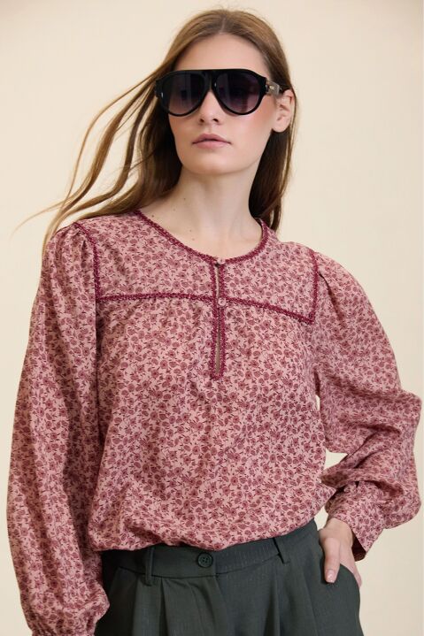 MEISÏE: BLUSA ESTAMPADA FLORAL ROMÁNTICA