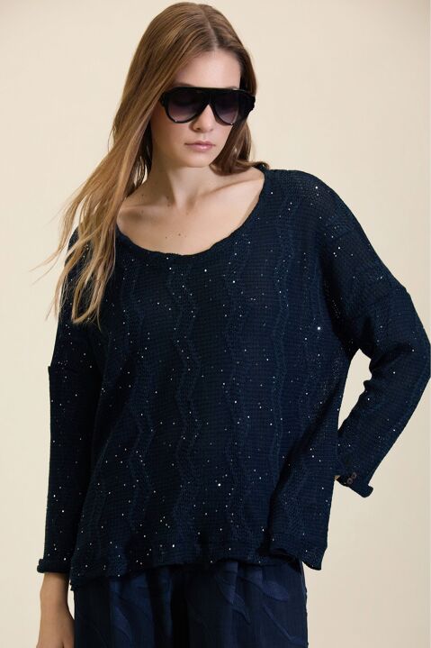 MEISÏE: JERSEY ZIGZAG CON LENTEJUELAS