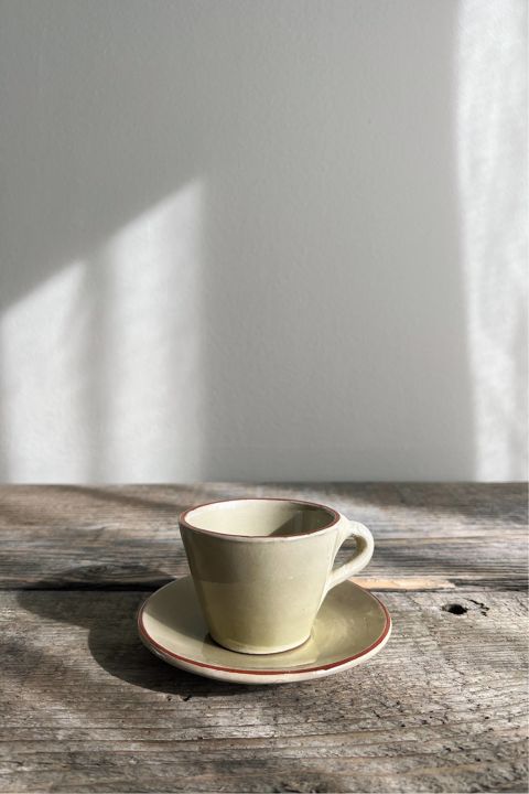 Set de 6 tacitas de café con asa cerámica