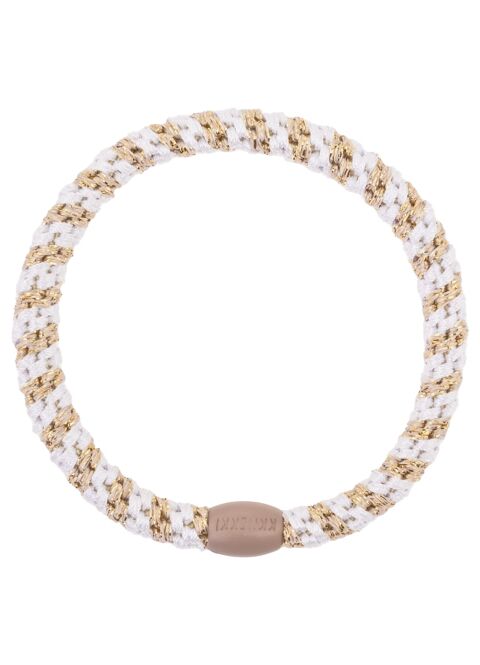 Bon Dep Kknekki slim white-beige glitter stripe