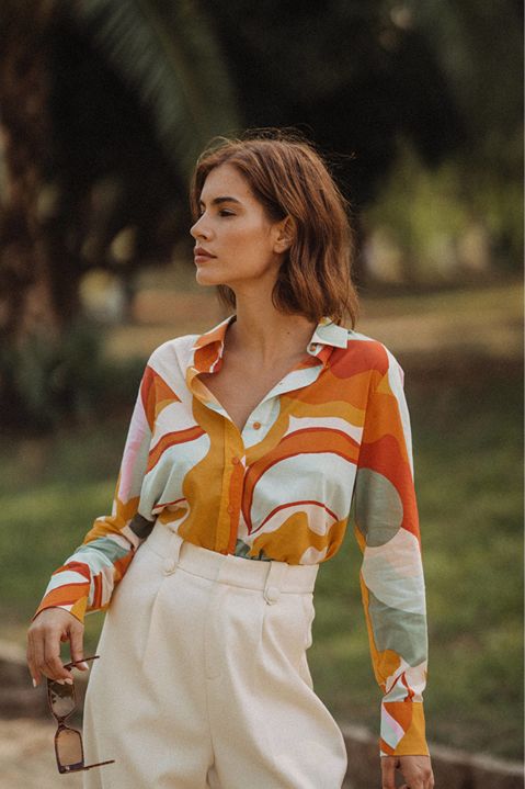 NEW GRACE & MILA: CAMISA ESTAMPADA BOHO