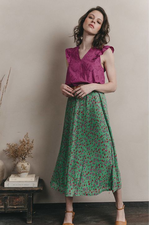 FALDA ESTAMPADA PLISADA FLORAL