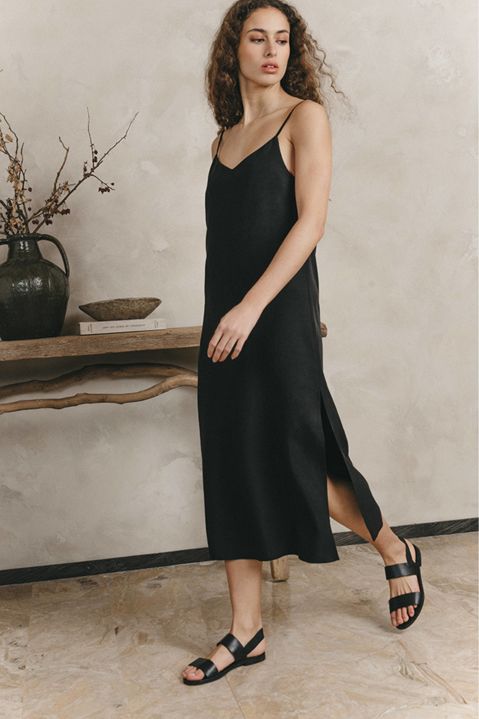 NEW GRACE & MILA: VESTIDO NEGRO JALOUSE